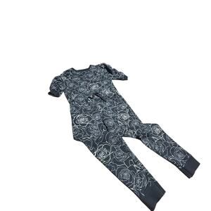 Janie & Jack Black Floral Kimberly Goldson Rose sweatsuit size 8